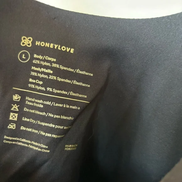 Honeylove Black Shape Wear Tank Size L